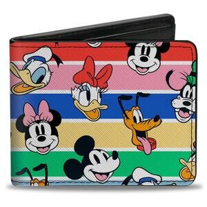 NIB Buckle-Down Men's Bi-fold Wallet Disney‎ Mickey  Vegan Leather Licensed